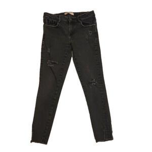 WOMENS Zara faded black distressed skinny jean size 6.